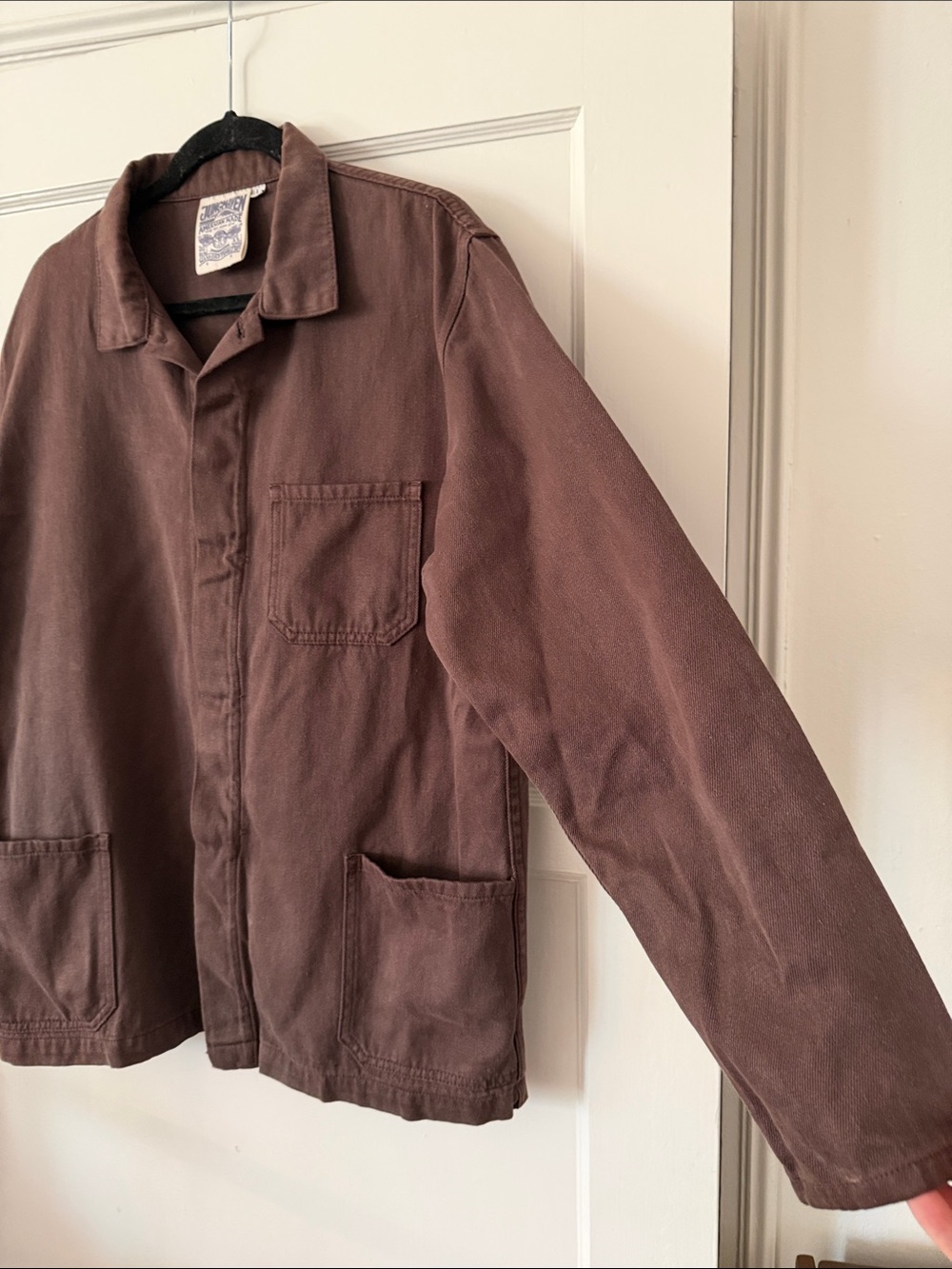 Jungmaven Hemp and Organic Cotton Men's Brown Workwear Chore Jacket - Picture 4 of 5